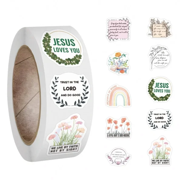 500 Christian Bible Verses & Inspirational Quotes Stickers 2.5cm - Image 2