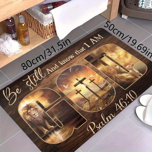 Be Still and Know That I Am God Polyester Floor Mat 80cm x 50cm