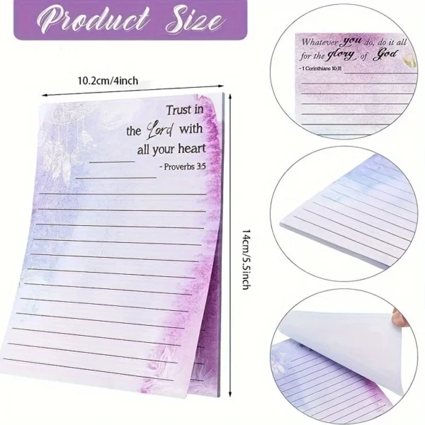 Bible Verse Flower Butterfly Paper Notes 30 Sheets 10.2cm x 14cm