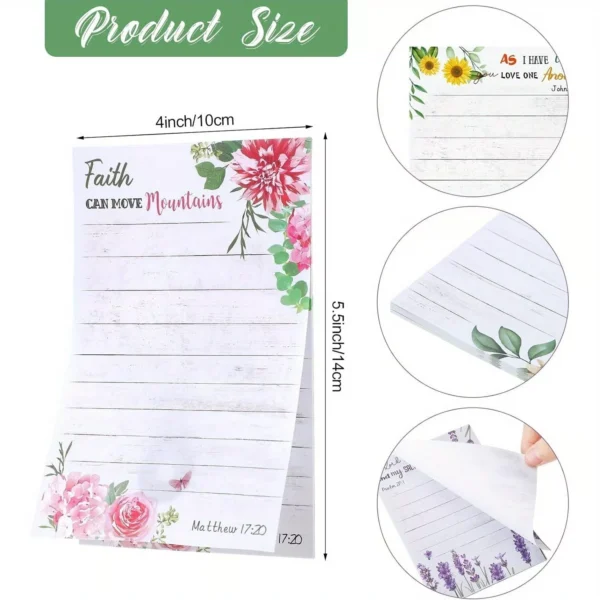 Bible Verse Flower Butterfly Paper Notes 30 Sheets 10cm x 14cm