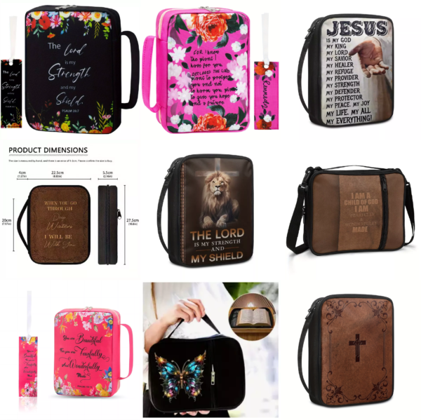 Bible Verse Jesus Cross Lion Flowers Butterfly Bible Case