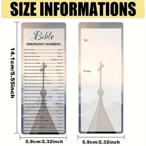 50 Bible Emergency Numbers Bookmarks Church Welcome Gift 5.9cm x 14.1cm - Image 2