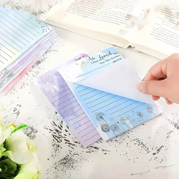 Bible Verse Flower Butterfly Paper Notes 30 Sheets 10.2cm x 14cm - Image 2