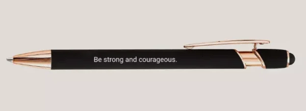 20 Pens + 20 Bags Be Strong and Courageous Retractable Black Ink Ballpoint Pens - Image 2