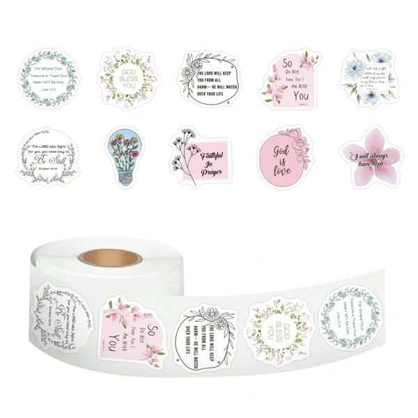500 Christian Bible Verses & Inspirational Quotes Stickers 2.5cm - Image 22