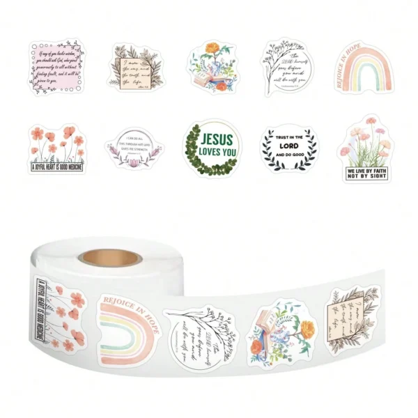 500 Christian Bible Verses & Inspirational Quotes Stickers 2.5cm - Image 4