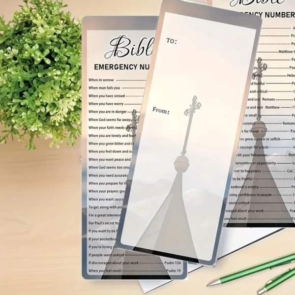 50 Bible Emergency Numbers Bookmarks Church Welcome Gift 5.9cm x 14.1cm - Image 3