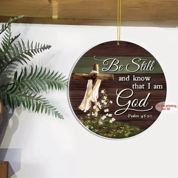 Be Still and Know That I Am God Acrylic Hanging 8cm x 8cm - Image 3