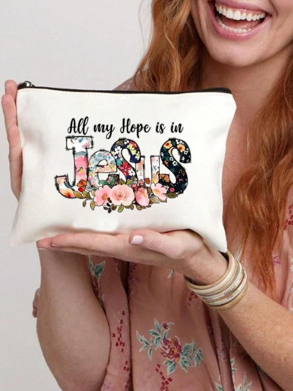 All My Hope Is in Jesus Flowers Make-Up Bag - Image 4