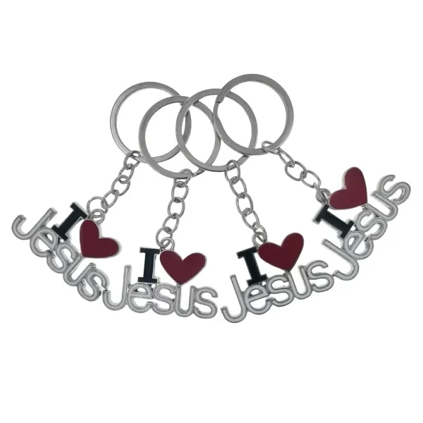 10 I Heart Jesus Keyrings With Bags & Thank You Notes - Image 5
