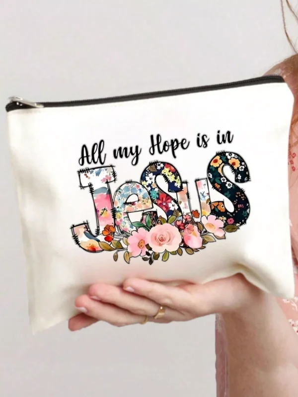 All My Hope Is in Jesus Flowers Make-Up Bag - Image 5