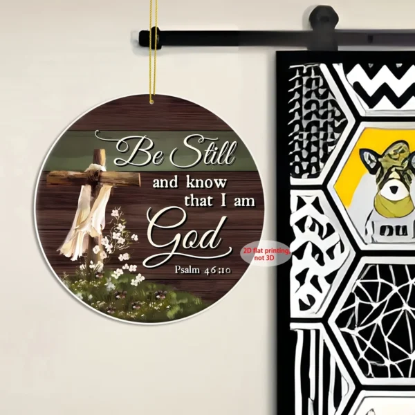 Be Still and Know That I Am God Acrylic Hanging 8cm x 8cm - Image 5