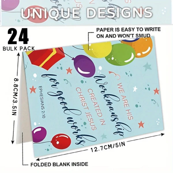 12 Pack Bible Verse Cards With Envelopes Birthdays, Anniversary 8.8cm x 12.7cm - Image 4