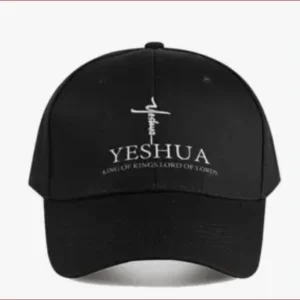 Yeshua King of Kings Lord of Lords Black Unisex Polyester Cap
