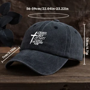 Alternative view of I'm Not Perfect But Jesus Thinks I'm to Die For Navy Blue Unisex Polyester Cap
