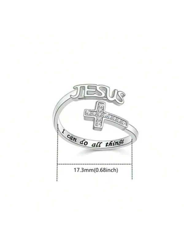 I Can Do All Things Jesus Cross Engraved Ring - Image 2
