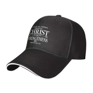 Alternative view of I Can Do All Things Through Christ Who Strengthens Me Unisex Polyester Cap