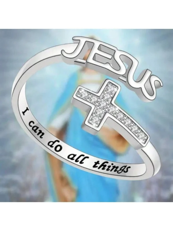I Can Do All Things Jesus Cross Engraved Ring - Image 3