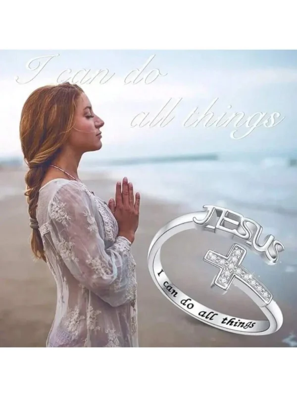 I Can Do All Things Jesus Cross Engraved Ring - Image 4