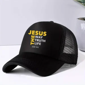 Jesus The Way The Truth The Life Black Unisex Polyester Cap